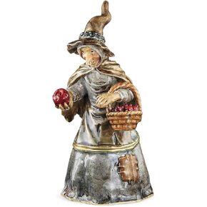 SAGEFINDS Witch Collectible Box | Metal and Crystal Figurine | Holder for Jewelry and Small Trinkets | Magnetic Closure | Gift | 4" High