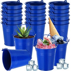 Mini Metal Buckets with Handles Galvanized Buckets 3.15 Inch Mini Container Buckets for Metal Tin Plant Holder Bucket Pail for Wedding Decoration Party Favor(White,28 Pcs)