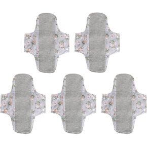 Sanitary Pads, 5PCS Washable Sanitary Pads Leak Proof Highly Absorbent Pure Cotton Reusable Menstrual Pad Sanitary Napkins Reusable Washable Sanitary Towels Pads Nursing Pads
