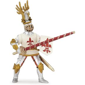 Papo -Hand-Painted - Figurine -Medieval-Fantasy -White Knight Fleur de LYS -39790 - Collectible - for Children - Suitable for Boys and Girls - from 3 Years Old