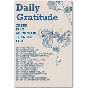 Retro Green Inspirational Quote Daily Gratitude Poster Spiritual Wall Art Gift Dorm Room Decor (D,12x18inch Unframe)