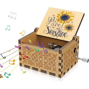 Sunflower Wooden Engraved Colorful Music Box Antique Engraved Musical Boxes Gifts from Mom to Daughter for Birthday/Christmas/Valentine's Day/Thanksgiving Day/Anniversary (to MY Niece 5)