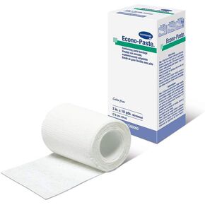 الضمادات المطابقة Econo-paste® معجون أكسيد الزنك القطني 4 بوصة × 10 ياردة، علبة غير معقمة مكونة من 12 قطعة