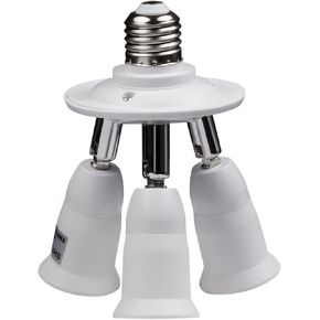 8T8 5 in 1 E26 Light Bulb Socket Splitter Converter Adapter 360 Degree Adjustable I Stardand LED Lamp Base Holder, Each Port 60 Watt, Total 300 Watt