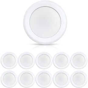 ECOELER 10Pack 6inch LED Flush Mount Disc Light,16.5W Dimmablel Ceiling Lighting Fixture, 4000K Cool White 1000Lm, Low Profile Aluminum Trim Surface Mount Downlight, Energy Star & ETL-Listed