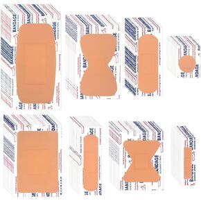 GEMLORD 720 Pcs Variety Bandages Pack Waterproof Fingertips Bandages Various Sizes Breathable Adhesive Bandages Bulk for First Aid Wound Care Assorted Bandages