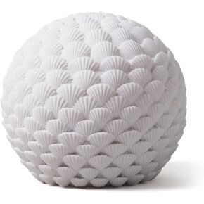 HAUCOZE Shell Statue Figurine Ocean Decoration Modern Sculpture Home Gifts Ornament Table Centerpiece Crafts Polyresin Arts White 8.3 inch