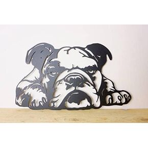 PHJYMXZSNA Black 3D Dog Head Decor Metal Bulldog Wall Sculpture Unique Modern Pet Art Portraits Suitable for Decorating Outdoor Courtyards, Living Rooms, Offices
