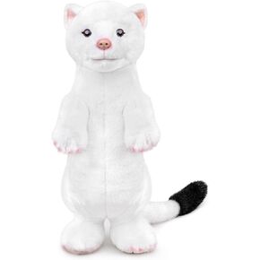 Ferret Plush Toy，FerretStuffed Animal， White Stoat Stuffed Animal，Soft Stoat Ferret Plushie Pillow Doll for Boys and Girls，Home Decor