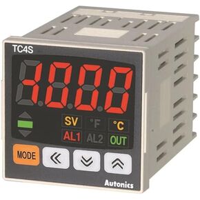 TC4S-12R, Temp Control, 1/16 DIN, Single Display, 4 Digit, PID Control, Relay & SSR Output, 1 Alarm Output, 24-48 VDC, 24 VAC Power Input