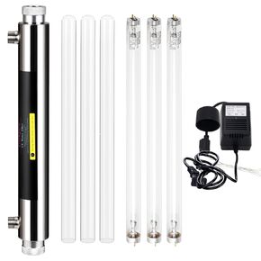 Geekpure Whole House U-V 6 GPM Water Filter System–Water Purifier with 3 UV Filter + 3 Quartz Sleeve (25 Watt)