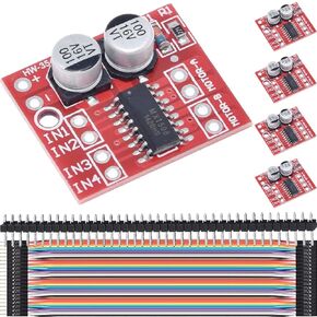 5Pcs Mini L298N DC Motor Driver Dual Channel PWM Speed DC Motor Driver Board 1.5A 2-Way Dual H-Bridge Stepper Motor Module for Arduino Small Car