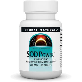 Source Naturals SOD Power As Glisodin Superoxide Dismutase Nutricosmetic Supplement 250mg - 60 Tablets