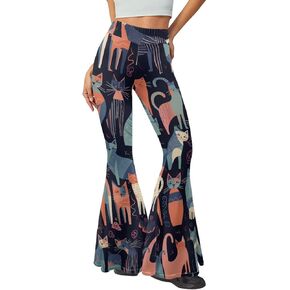 Modysero Comfy Yoga Pants Women High Waisted Bell Bottom Pants for Woman Personalized Print Flare Leggings Stretch