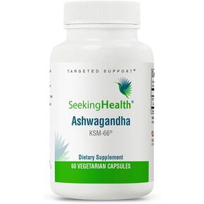 Seeking Health Ashwagandha Extract, Potent 467 mg Natural Ashwagandha with 5% Withanolide, Supports Balanced Mood, Focus, and Sleep, Vegan and Vegetarian (60 capsules)*