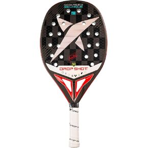 Drop Shot Canyon Pro 1.0 by Nikita 2024 – Beach Tennis Racket with EVA Memory Foam Core Tennis Racket – Professional Beach Tennis, Red