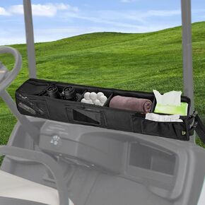 MYDAYS Golf Cart Front Storage Basket, Foldable Inner Golf Cart Organizer, No Drilling Dash Tray Organizer for EZGO TXT, Club Car DS, Kandi Electirc Golf Cart