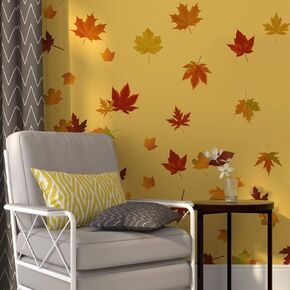 Runtoo Decalplanet Maple Leaf Wall Decals Thanksgiving Autumn Leaves Falling Wall Art Stickers for Living Room Bedroom Nursery Kids Wall Decor