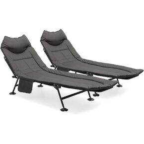 MoNiBloom Camping Beds for Adults, 180° Adjustable Reclining Outdoor Lounger Cot Bed for Sleeping with Carry Bag, Portable Camping Bed for Outdoor Camping Office Use, Supports 250 lbs