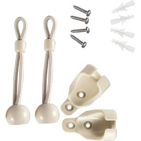 Bungee Tie Down Conversion of Exterior Sun Shades Roller up Blinds,Indoor/Outdoor ，Bungee tie is a Necessary Accessory to Secure Curtains(Beige, 6 in 4pcs)