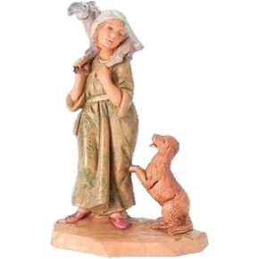 Fontanini by Roman Inc., Ethan The Shepherd, 5" Shepherd Collection, Nativity Figure and Accessories, Hand Sculpted and Painted