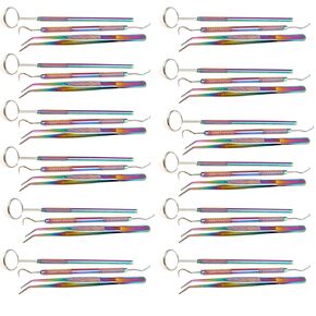 45 Instruments Basic Dental Set Mirror Explorer College Plier Economy Grade New Multi Color