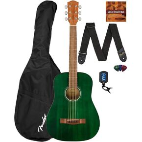 غيتار صوتي من Fender FA-15 بمقياس 3/4 للأطفال - حزمة طبيعية مع حقيبة الحفلة والموالف والحزام واللقطات ودروس اللعب عبر الإنترنت وأقراص DVD التعليمية لأوستن بازار