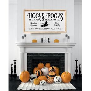 Halloween Wall Art Prints Hocus Pocus Wall Art Halloween Picture Wall Decor Vintage Farmhouse Wall Art Halloween Poster Halloween Canvas Painting Artwork for Room Decoration 16x32 Inch (No Frame)