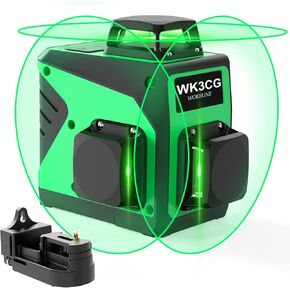 3x360° Rotary Laser Level Self Leveling Green beam Three Plane Cross Line Lasers 2x360° Vertical 1x360° Horizontal 12 lines Tile Ceiling Floor Lazer Levels+Flexible Magnetic Base+Li Battery in Saudi Arabia