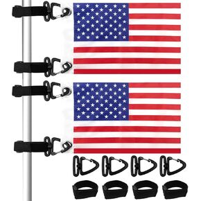 2 Sets 8" x 12" Golf Cart Flags, Easy Installation Embroidery American Flags with Holder and Elastic for Golf Cart Boat Bike American USA Golf Flag Boat Flag Bicycle US Flag