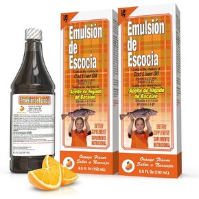 Cod Liver Oil, Dietary Supplement, Orange Flavor (6.5 Fl Oz/Pack of 1)