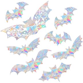 15PCS Halloween Bat Decoration Stickers Window Decals for Bird Strikes - Anti-Collision Window Decals to Save Birds from Window Collisions,Non Adhesive Reusable Vinyl Window Stickers