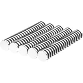 N52 Small Powerful Rare Earth Magnets - 3/8" D x 1/16" H - 100 Pack, Silver Super Strong Neodymium Disc Magnets for Fridge, DIY, Building, Scientific, Craft, and Office Magnets