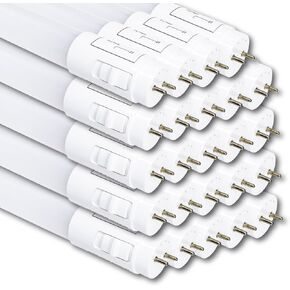 4 Pack 3CCT 2FT LED T8 Type B Light Tube 9W 1100 Lumens, 2700K/4000K/5000K Selectable, Ballast Bypass, Double Ended Connection, Frosted Cover
