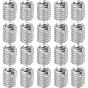 20Pcs M12 to M8 Threaded Repair Insert Nut, Male Thread M12x1.75 and Female Thread M8 x 1.25 Length 18MM Conversion Reducer Nut Stainless Steel Slotting Thread Adapter in Kuwait