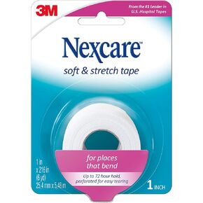 شريط إسعافات أولية من القماش الناعم من Nexcare، مقاس 2.54 سم × 6 ياردات (عبوة من قطعتين)
