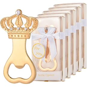 VZCBZC 50Packs Gold Crown Bottle Openers for Baby Shower, Wedding, and Birthday Party Favors - Elegant and Practical Gift for Guests