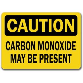 Caution Sign - Carbon Monoxide May Be Present - 10" X 14" OSHA Safety Sign
