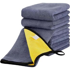Faluruzi 12 Pcs Large Thick Microfiber Cleaning Towel Auto Detailing Cloth Car Drying Wash Towels Polishing Waxing Dry for Cars Absorbent Towel(16 Inch x 16 Inch)