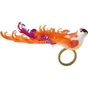 Kim Seybert Chirp Napkin Rings, Pink and Orange, Set of 4