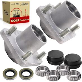 Roykaw EZGO Front Wheel Hub Bearing Assembly with Dust Caps/Oil Seals/Bearings for 2001-up TXT & Medalist Golf Cart, Replaces OEM # 70895G01,L44643