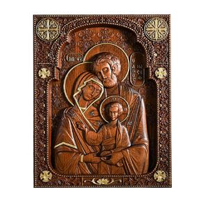 bgcarpenter Holy Family Wall Decor Handmade Wooden Nativity of Jesus Wall Plaque Religious Art Sculpture for Home Decor Christmas Gift - 20 Inch