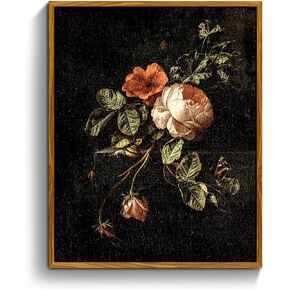 crmotu Vintage Landscape Canvas Wall Art Framed, Meadow with Floral Wall Art for Living Room, Bedroom Decor Aesthetic, Farmhouse Wall Decor Oil Paintings 16"x24"