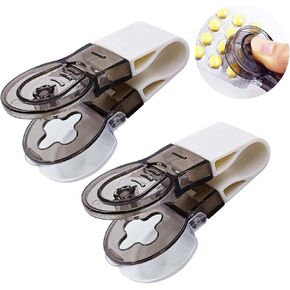 Pill Popper for Blister Pack Tablets Pills Taker Easy & Quick Tablet Remover from Blister Packs Japan Designed medicine accessory pill punch Extractor 2pcs gray color