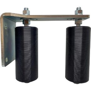 Slide Gate Guide Roller 6" Black L Rear Post Bracket Universal Heavy Duty Adjustable Dual Nylon Rollers Gate Support Assembly for Sliding Rolling Gates – Eagle Guide Rollers EG113