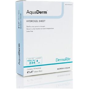 DermaRite 00324E AquaDerm Hydrogel Sheet, 10 Individually Packed Dressings
