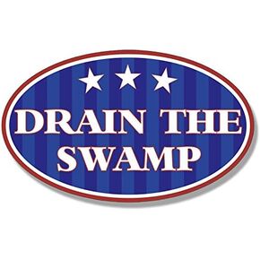 Oval Drain The Swamp Sticker (Donald Trump GOP Bumper Anti Biden Corruption)