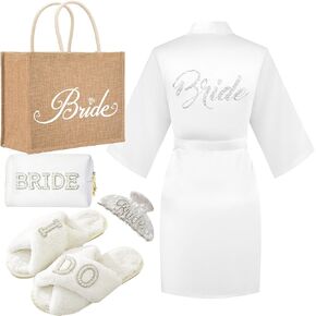 Bride to Be Gifts, Bridal Shower Gifts, Wedding Gifts, Bride Tote Bag Bride Robe Bride Slippers Bride Hair Clip