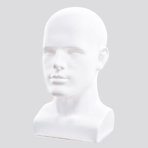 Male Mannequin Head Professional Manikin Head for Display Wigs Hats Headphone Mask Sunglasses Jewelry and Scravat Display Stand (90SG)