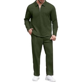 Uni Clau Men's Tracksuits 2 Piece Outfit Quarter Zip Casual Sweatsuit Sets Athletic Jogging Suits Sport